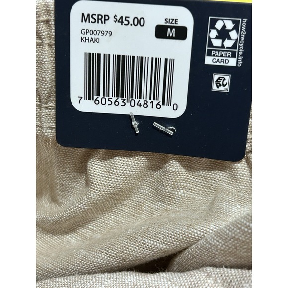 GAP Mens Pull-On Linen Shorts Lt KHAKI Size M Drawstring Pockets Comfort 1274 - Picture 10 of 10